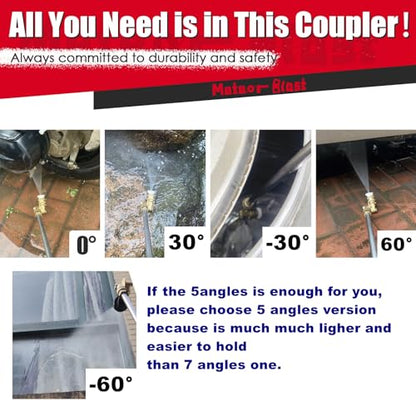 Meteor Blast Pressure Washer Pivoting Coupler, Gutter Cleaner Attachment - size: 5 angles, 120 degree