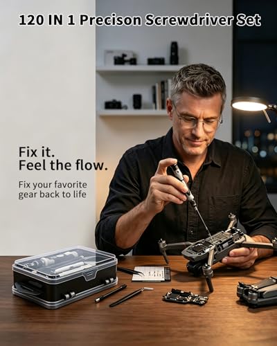 SHOWPIN Precision Computer Screwdriver Kit: 122PCS Laptop Screwdriver Sets - color: Gray-122pcs-1pack