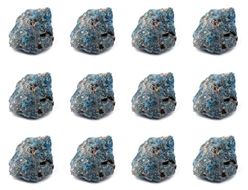 EISCO 12PK Raw Apatite, Mineral Specimens - Approx. 1" - Geologist Selected & Hand Processed - Great for Science Classrooms - Class Pack