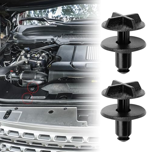 10PCS LR024316 Battery Cover Clip Screws Fastener Fit for 9mm Hole Compatible with Land Rover Range Rover, Nylon Plastic Retainer Push Fasteners Engine Sight Shield Trim Push-Type Clips for Cowl Panel
