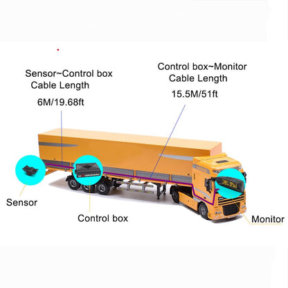 Parktronic 4 Parking Sensor Kit Backup Radar System 24V Distance Detection LCD Sound Warning for Truck Trailer Pickups RV Lorry Van