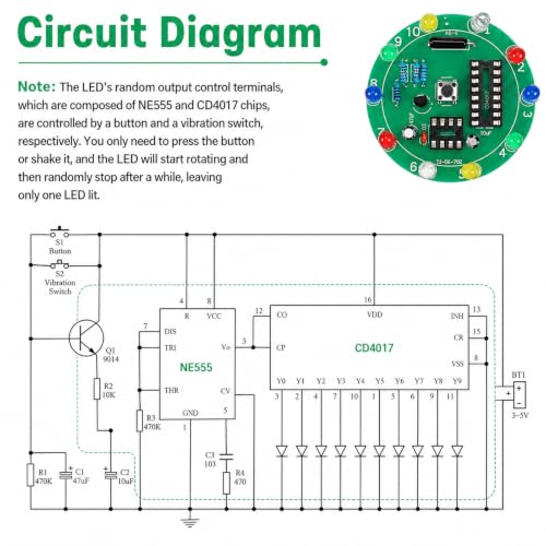 2PCS DIY Electronic Soldering Kit Training Board, DIY Lucky Wheel LED Light Soldering Practice Kit, Circuit Board Solder Project Solder Practice Kits for Electronics Beginners to Learn and Training