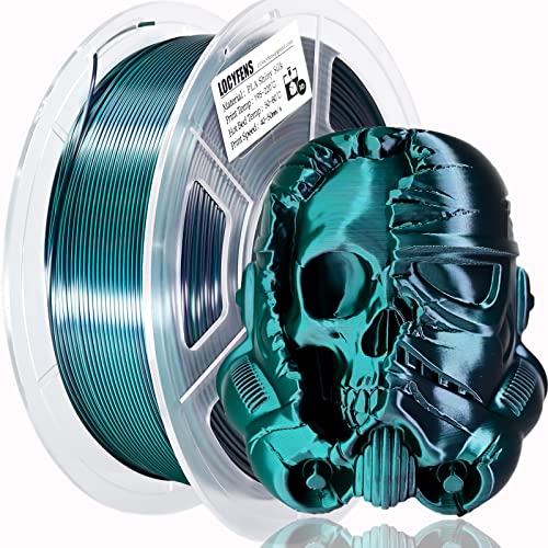 PLA Filament 1.75mm, Silk PLA 3D Printer Filament, High Speed Printing Dual Color Filament Black Green 2 in 1 Coextrusion 1.75 PLA Filament +/-0.02mm, 1kg/2.2lb - color: Dual-color Black Green
