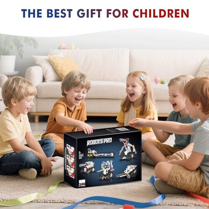 Resosese 5 in 1 STEM RC Robot Building Kit for Boys, APP & Remote Control Erector Set RC Toys for Kids Blocks 419 Pcs, DIY Build Science Educational Gift for Age 6 7 8 9 10 11 12+ Boys & Girls