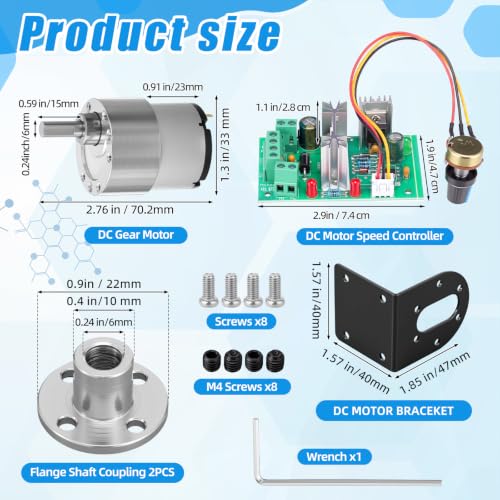 Copkim 12V DC Geared Motor Kit, 150rpm - style: 150rpm