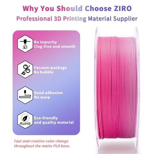 ZIRO 3D Printer Filament, Fast Color Change PLA 1KG Spool, Dreamy Dusk - color: Dreamy Dusk(matte)