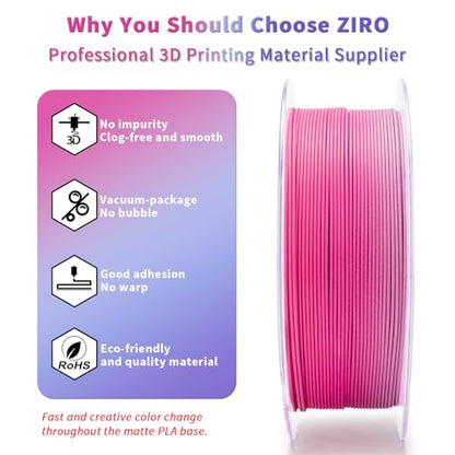 ZIRO 3D Printer Filament, Fast Color Change PLA 1KG Spool, Dreamy Dusk - color: Dreamy Dusk(matte)