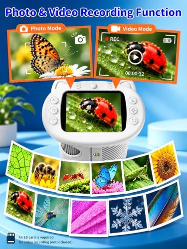 1000X Handheld Digital Microscope for Kids, 2.4" IPS Screen STEM Toys - color: White