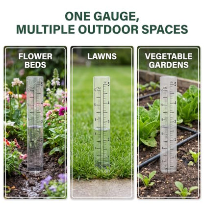 14cm Total Length Clear Rain Gauge Rain Gauge Measures Sprinkler for Yard Garden Outdoor Home Rain Gauges Accessories Drip Irrigation Kit with Timer for Raised Bed Gardening Rain Gauges Outdoor Décor