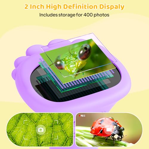 Ashfly Handheld Kids Microscope, Magnifying Glass Camera for Kids Age 3-12 - color: Purple