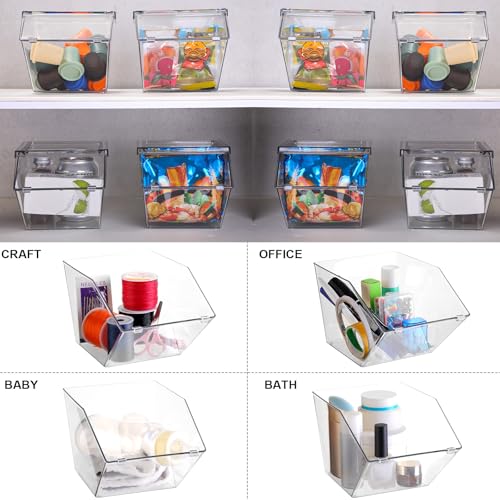 Yerliker 36 Pcs Clear Stackable Storage Bins with Lids for Pantry