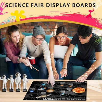 HAUTOCO 3 Pcs Small Trifold Poster Board 21'' x 14'' Project Boards - color: Black, size: 21 x 14 inches
