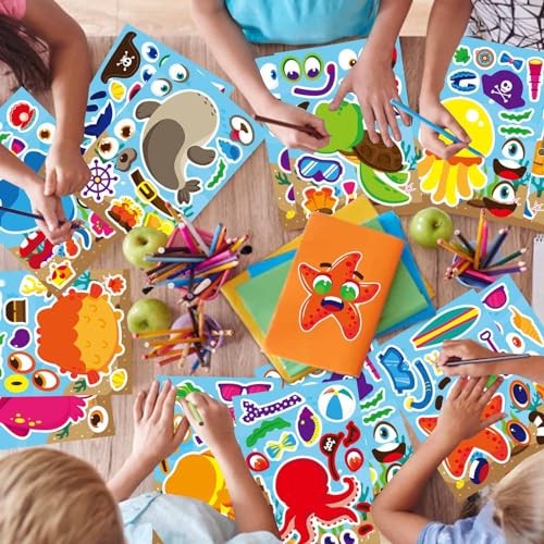 Make Your Own Sea Animals Stickers, Make a Face Stickers - style: Sea Animals
