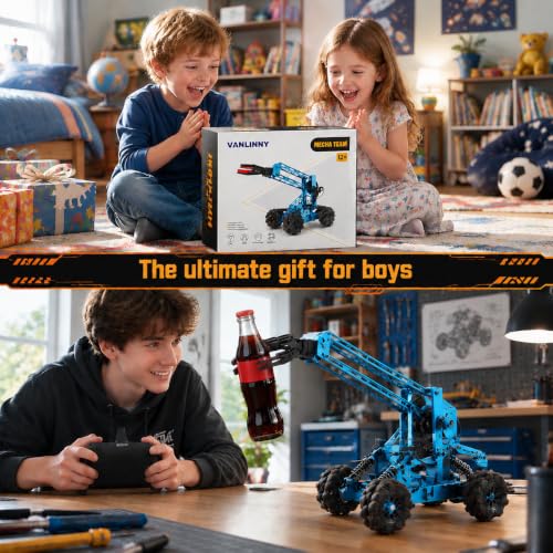 VANLINNY Robot Arm,STEM Project for Boys Age 8-12,Robotic Kit for Aged 12-16,Educational Science Kits for Kids, Building Experiment Robotics Set Project Gifts for 8 9 10 11 12 Years Old Teens