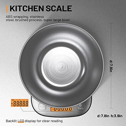 GRAM PRES Food Kitchen Scale Digital Weight Grams and Oz 11lb/0.01oz