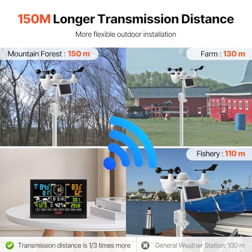 VEVOR YT60234 WiFi Weather Station 7-in-1 Weather Stations Indoor Outdoor - style: 7-in-1 WiFi Weather Station