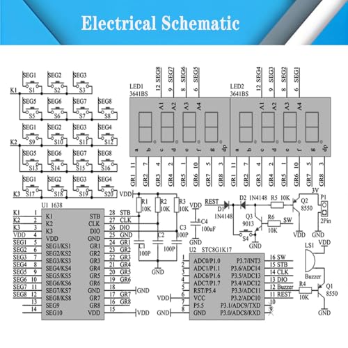 Soldering Practice Kit DIY 7-Digit LED Display Electronics Calculator - color: red