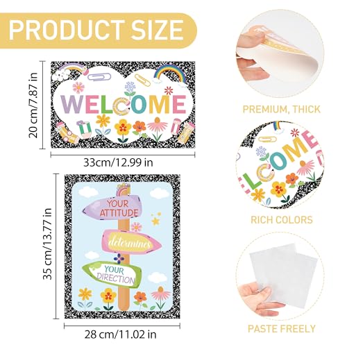 Composition Notebook Classroom Decor, Motivational Back to School Posters - color: Welcome Back to School
