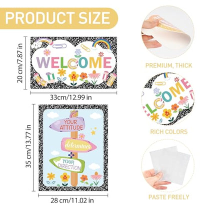 Composition Notebook Classroom Decor, Motivational Back to School Posters - color: Welcome Back to School