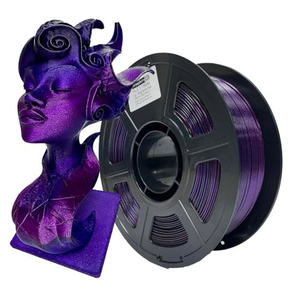 PLA 3D Printer Filament 1.75mm,Black Blue Purple Chameleon,1 kg Spool - style: PLA_Midnight_Shimmer_Purple
