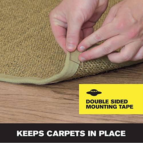 ALIEN TAPE Pre Cut 96 Piece Set Double Sided Tape Multipurpose Removable Adhesive Transparent Grip Mounting Strips Washable Strong Sticky Heavy Duty for Carpet and Crafts