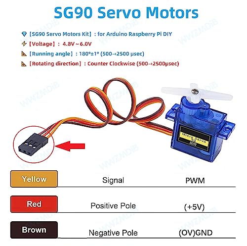 WWZMDiB SG90 Micro Servo Motor for Arduino Raspberry Pi DIY (12 Pcs) - style: 12 Pcs
