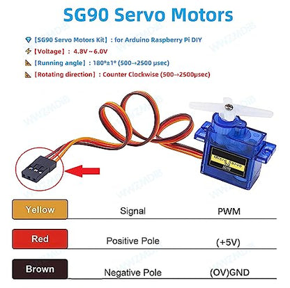 WWZMDiB SG90 Micro Servo Motor for Arduino Raspberry Pi DIY (12 Pcs) - style: 12 Pcs