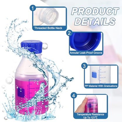 PATIKIL 500ml Media Storage Bottles,2pcs Graduated Bottle, Transparent - color: Transparent, size: 500ml