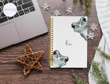Frog Notebook Journal,Cute Frog Gifts for Women - color: Frog, style: White