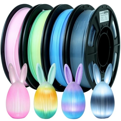 GratKit Gradient PETG Filament, Color Change 3D Printer Filament 1.75mm,Multicolor PETG Translucent Gradient, 4 * 250g/Roll - color: Gradient-blue Purple, Blue White Orange, Misty Gray White, Creamy Pink White