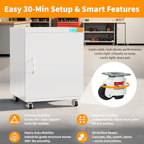 Mobile 3D Printer Stand with Filament Storage & Dehumidifier - color: 3D-LZW