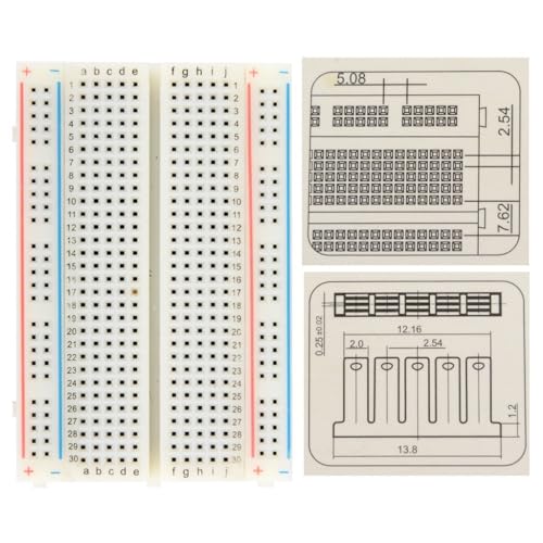 3PCS Universal Breadboard Set 400 Points Contacts Solderless Breadboard Prototype Board Prototyping Shield PCB Circuit Test Board for Electronics Testig DIY