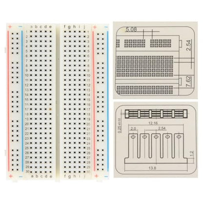 3PCS Universal Breadboard Set 400 Points Contacts Solderless Breadboard Prototype Board Prototyping Shield PCB Circuit Test Board for Electronics Testig DIY