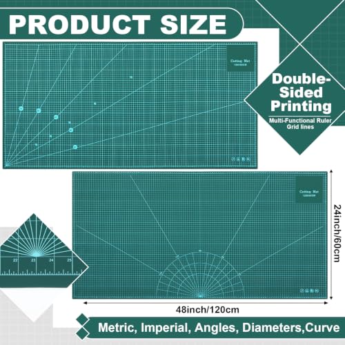 Pangda 1 Pcs 24 x 48 in Large Self Healing Cutting Mat for Sewing, Green - color: Green, size: 48"L x 24"W