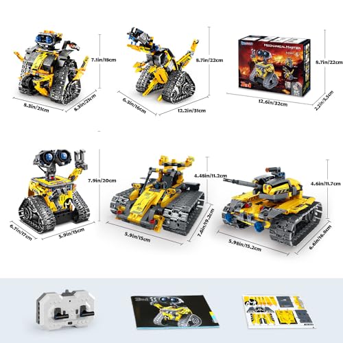 INSOON Robot Toys for Kids Building Set 5-in-1 App & Remote Control