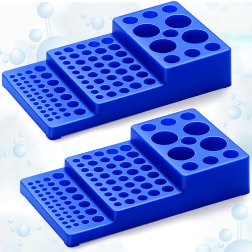 2 Pcs Multifunctional Tube 92Well Rack Trapezoidal Vial Holder for 0.2-50ml