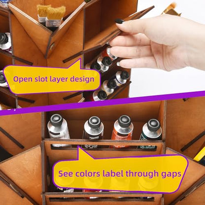 Paint Tube Organizer, 360° Rotating Storage Rack for Artists