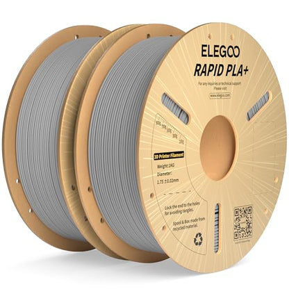ELEGOO Rapid PLA Plus 3D Printer Filament 1.75mm Gray 2KG - color: 2*1kg Gray