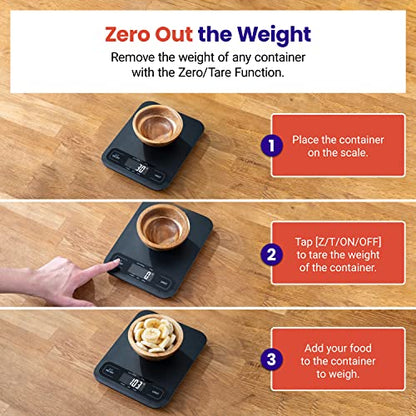 Etekcity Food Kitchen Scale, Digital Grams and Ounces, Large - color: Black