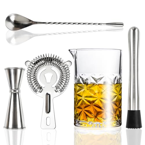 Cocktail Mixing Glass Kit, Bartender Gifts for Men
