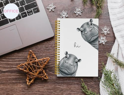 Hippo Gifts,Hippo Notebook Journal - color: Hippo, style: White