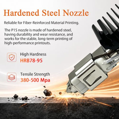 Upgraded 0.4MM P1S/P1P Hotend Hot End Full Assembly Print Head Leak-Proof - style: 3
