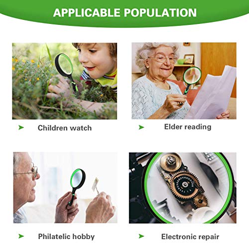 Celosia Handheld Magnifying Glass for Seniors & Kids 75mm, 10X