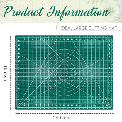 Teenyyou 18" x 24" Self Healing Cutting Mat Foldable - color: Green, size: 24" L x 18" W