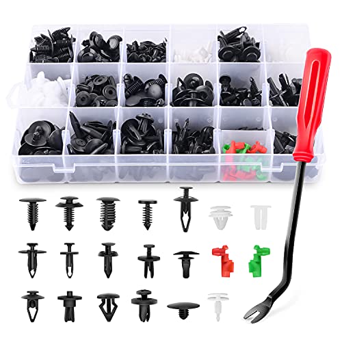 GOOACC Car Push Retainer Clips & Auto Fasteners Assortment Popular Sizes Nylon Bumper Fender Rivets, 425Pcs Clips + Remover - color: 425Pcs