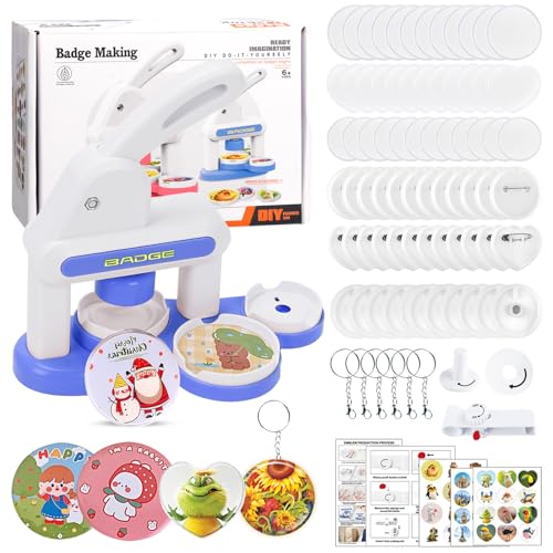 Button Maker Machine Multiple-Sizes - Pin Maker Machine Kit 1.37+2.16 inch - color: Blue - Badge Maker
