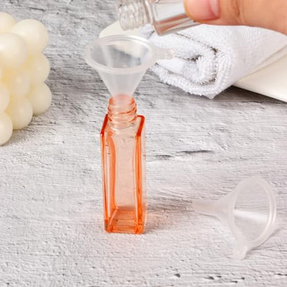 60 Pcs Mini Clear Plastic Funnel, Little Small Funnel Set Kit for Lab Bottles Essential Oils Perfumes Powder Spices Sand Art Capsule Kitchen - color: Clear-60pcs