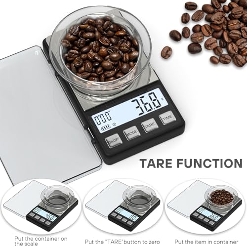 WEIGHTMAN Espresso Scale with Timer 1000g x 0.1g, Small Thin Coffee Scale - color: Black