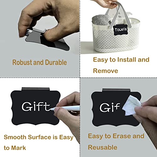 Reusable Storage Bin Labels - Clip On Closet & Basket Holder with 2 White Chalk Labels - style: Butterfly Shape 20