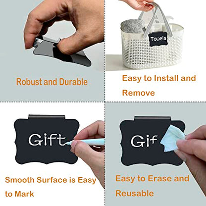 Reusable Storage Bin Labels - Clip On Closet & Basket Holder with 2 White Chalk Labels - style: Butterfly Shape 20